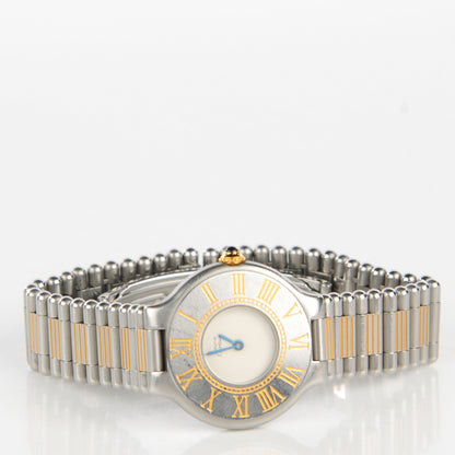 Cartier Stainless Steel 18K Yellow Gold 28mm Must De 21 Watch 3 of 8