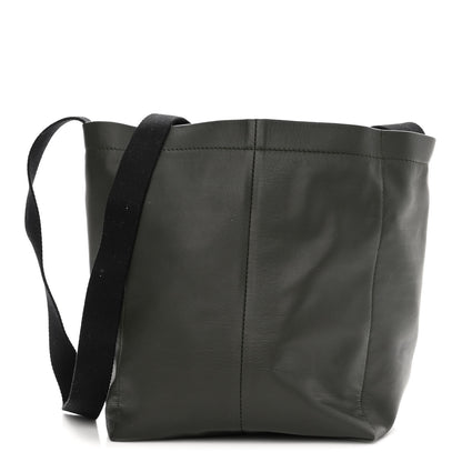 Bottega Veneta Smooth Calfskin Nylon Drawstring Bucket Bag Green 1 of 12