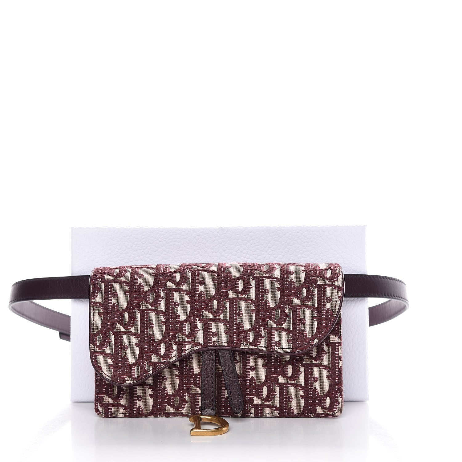 Christian Dior Oblique Saddle Belt Bag Bordeaux 8 of 8