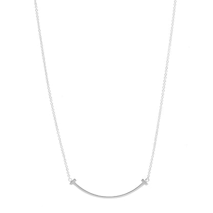 Tiffany Sterling Silver Small T Smile Pendant Necklace 1 of 6