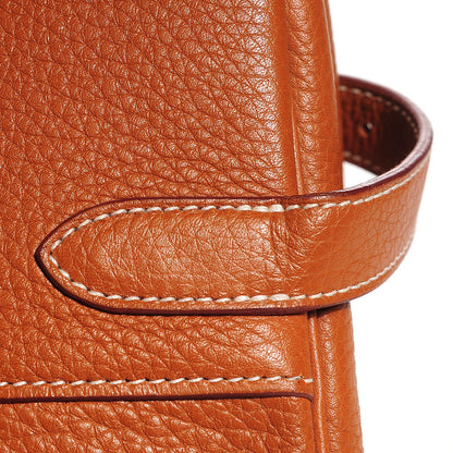 Hermes Taurillon Clemence Shoulder Atlas Satchel Gold 11 of 15