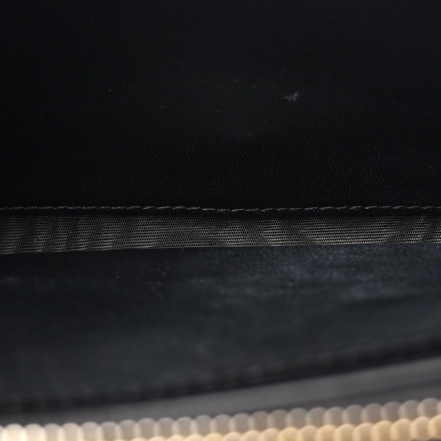 Glossy Calfskin Monogram Chain Wallet Black