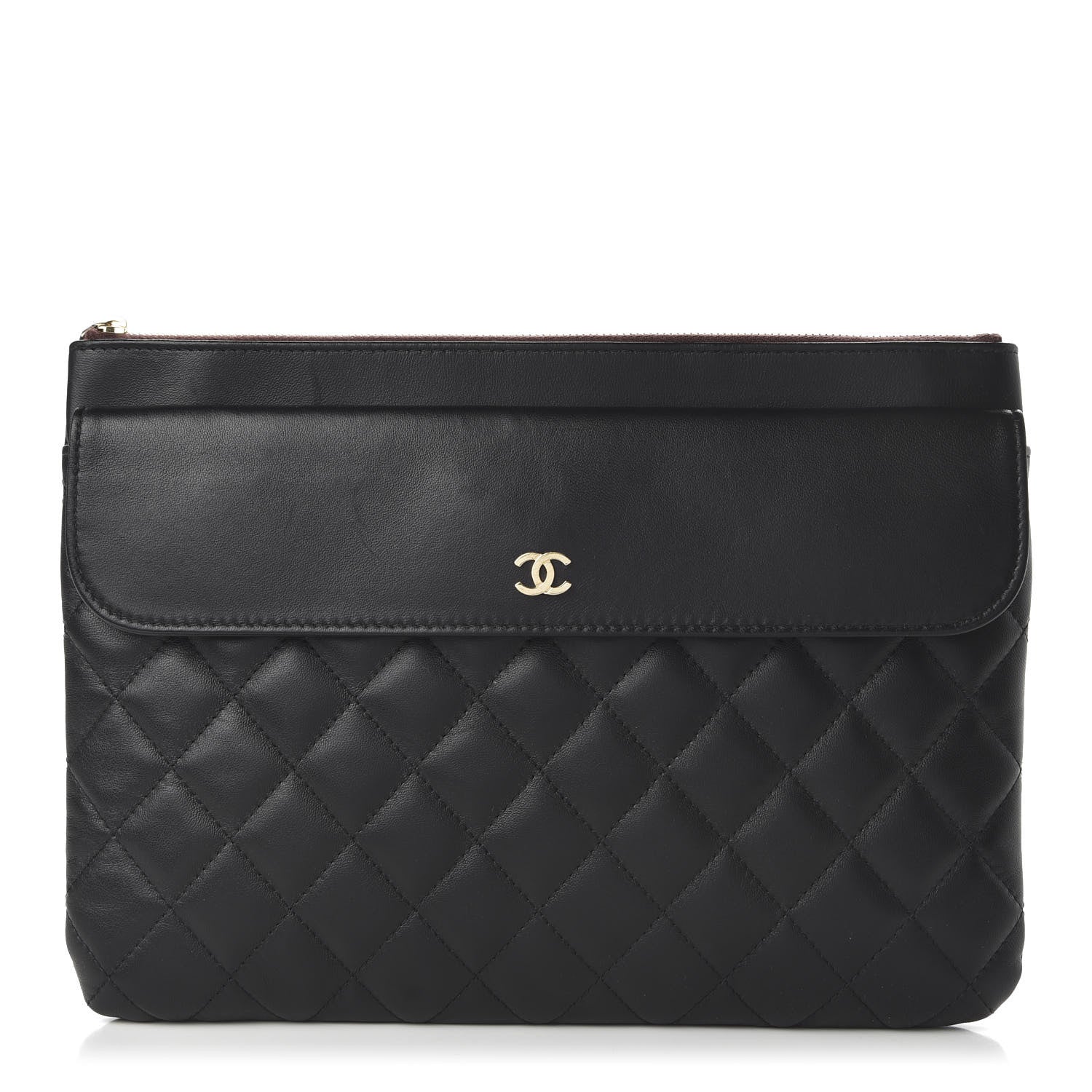 Chanel Lambskin Quilted Medium Flap Cosmetic Case Black 1 of 11