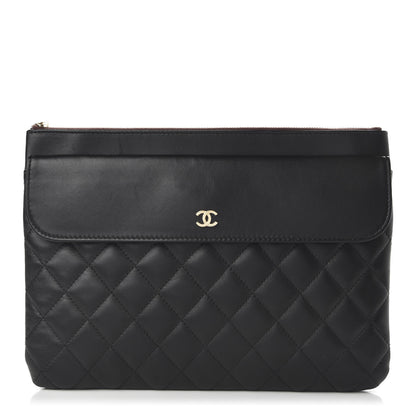 Chanel Lambskin Quilted Medium Flap Cosmetic Case Black 1 of 11