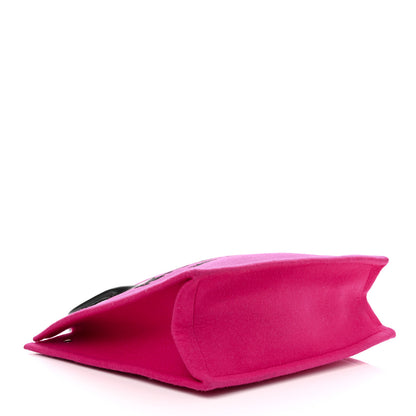 Saint Laurent Wool Rive Gauche Tote Fuchsia 4 of 12