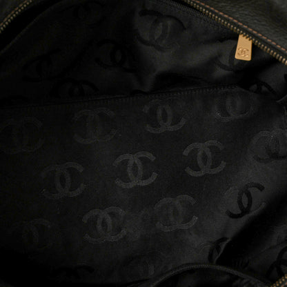 Chanel Grained Calfskin CC Stitched Shoulder Bag Black 5 of 9