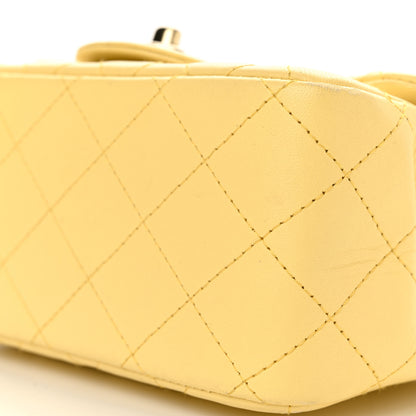 Chanel Lambskin Quilted Mini Square Flap Light Yellow 10 of 19