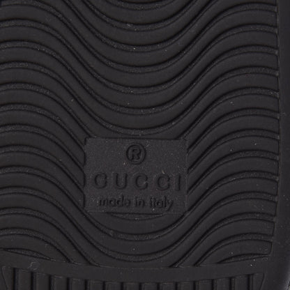 Gucci Calfskin Stripe Mens New Ace Sneakers 11 Black Ecru Red Flame 9 of 11