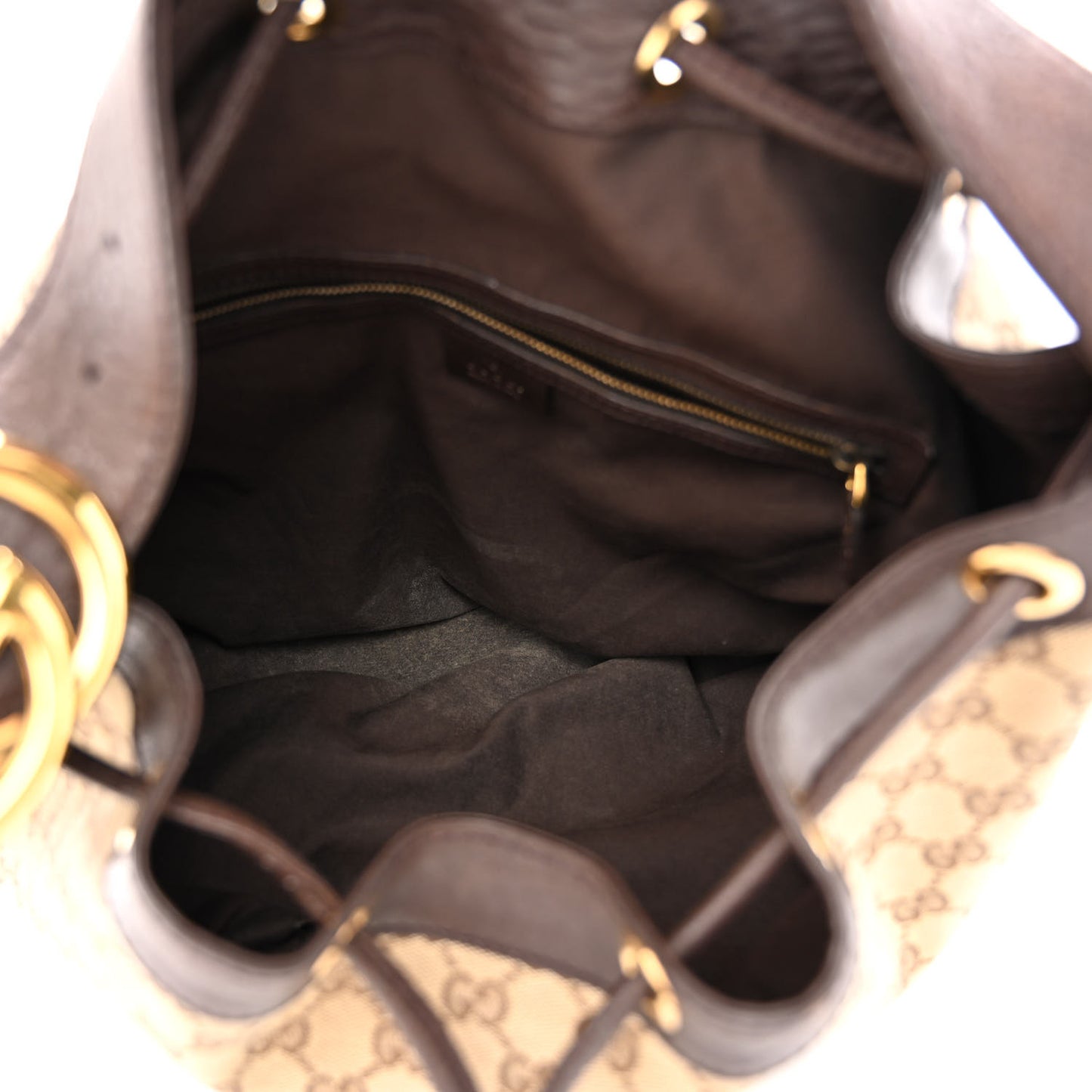 Monogram Medium Interlocking Icon Shoulder Bag Dark Brown