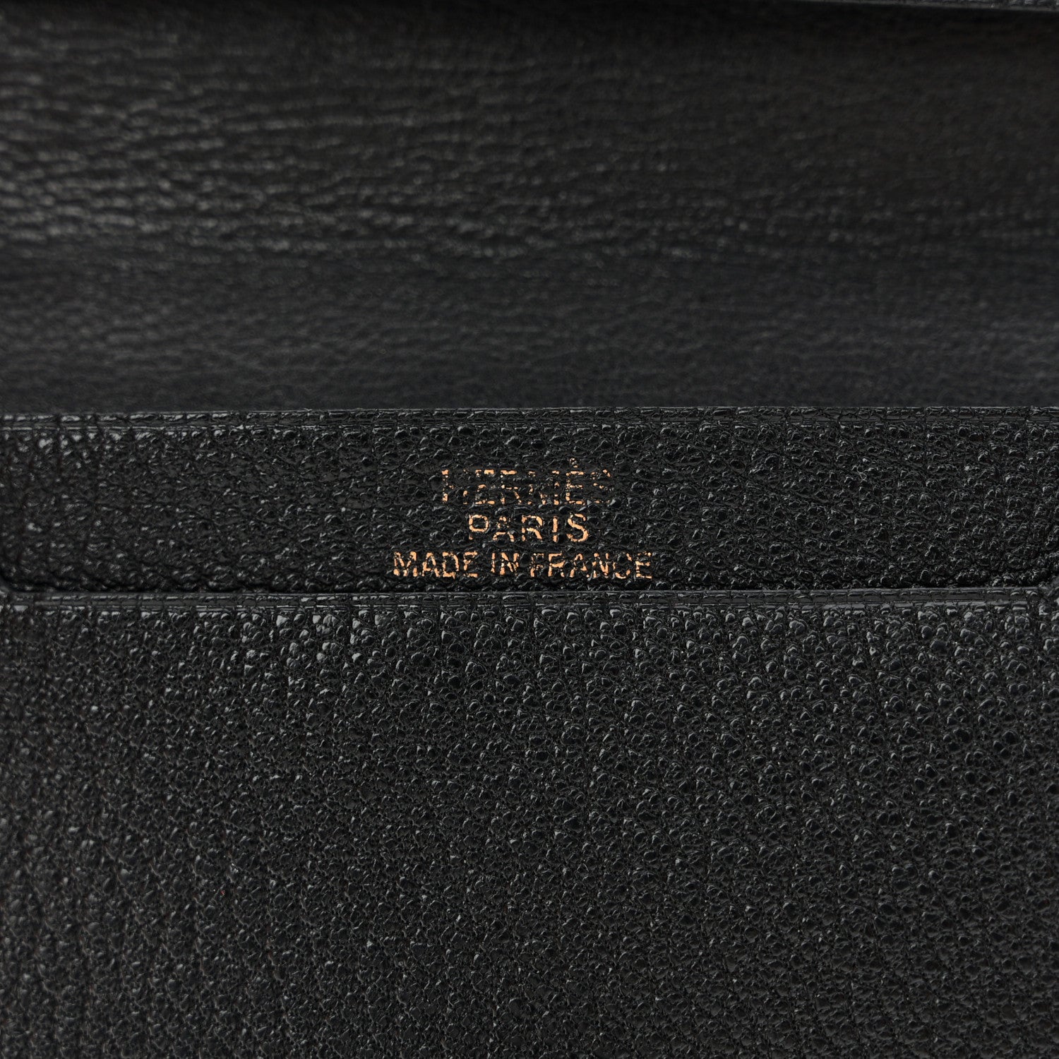 Hermes Chevre Mysore Bearn Card Holder Wallet Black 6 of 8