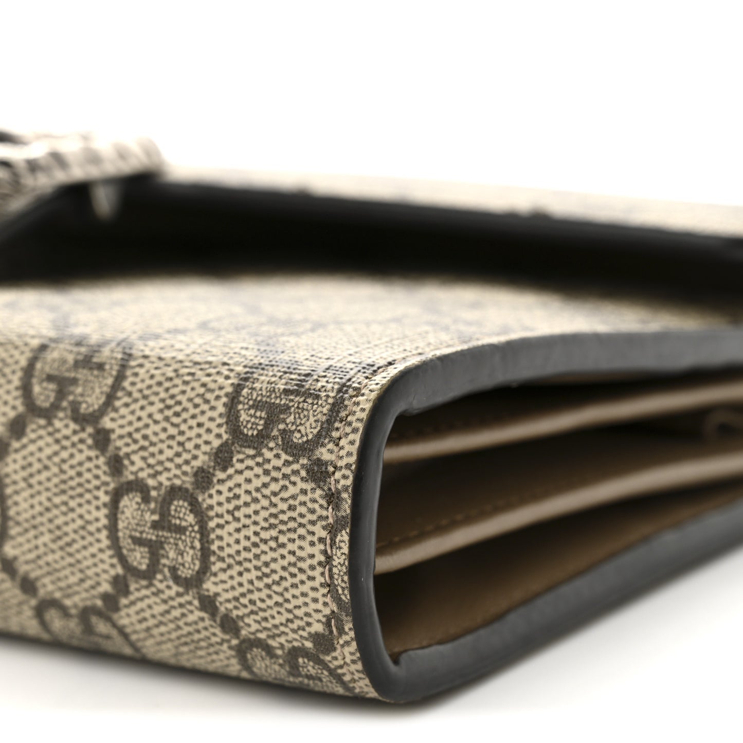 GG Supreme Monogram Mini Dionysus Chain Wallet Beige Taupe