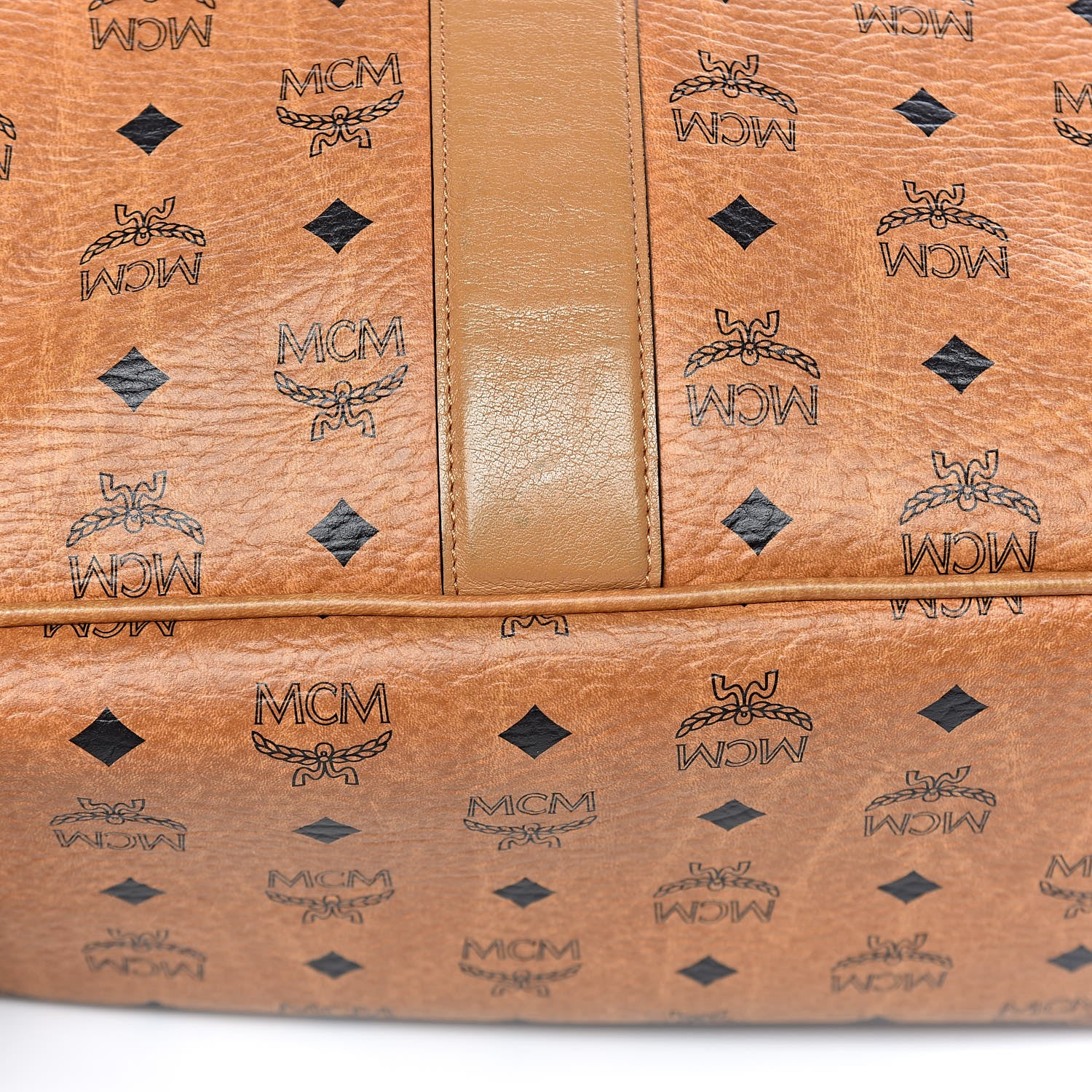 MCM Visetos Medium Liz Reversible Shopper Tote Cognac 14 of 29