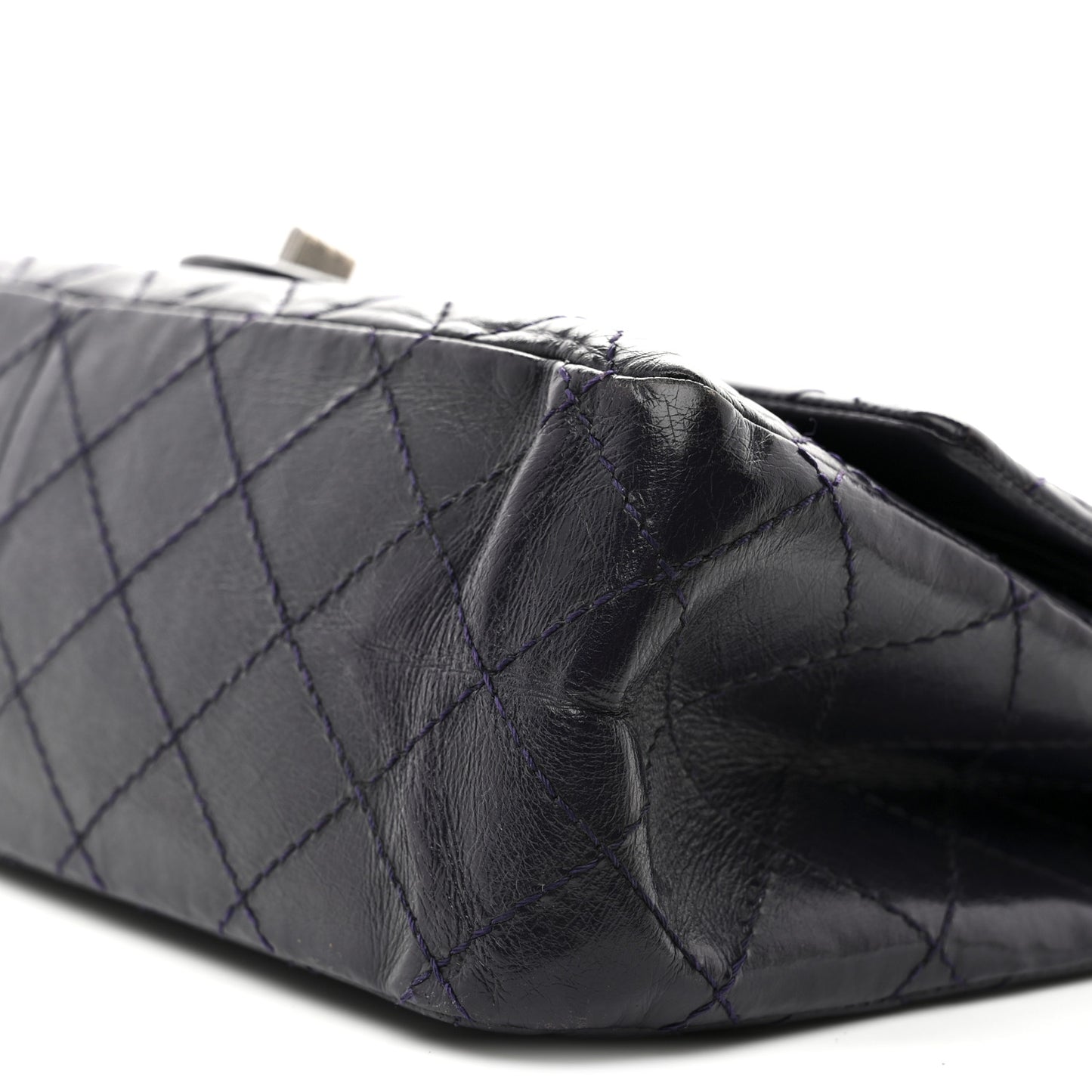 Aged Calfskin Quilted 2.55 Reissue 226 Flap Dark Purple