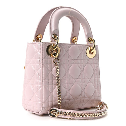 Christian Dior Metallic Lambskin Cannage Mini Lady Dior Lotus 3 of 10
