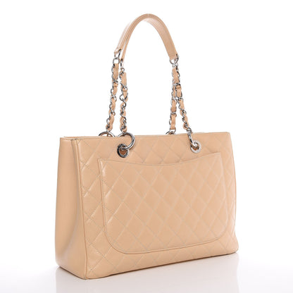 Chanel Caviar Quilted Grand Shopping Tote GST Beige Clair 3 of 28