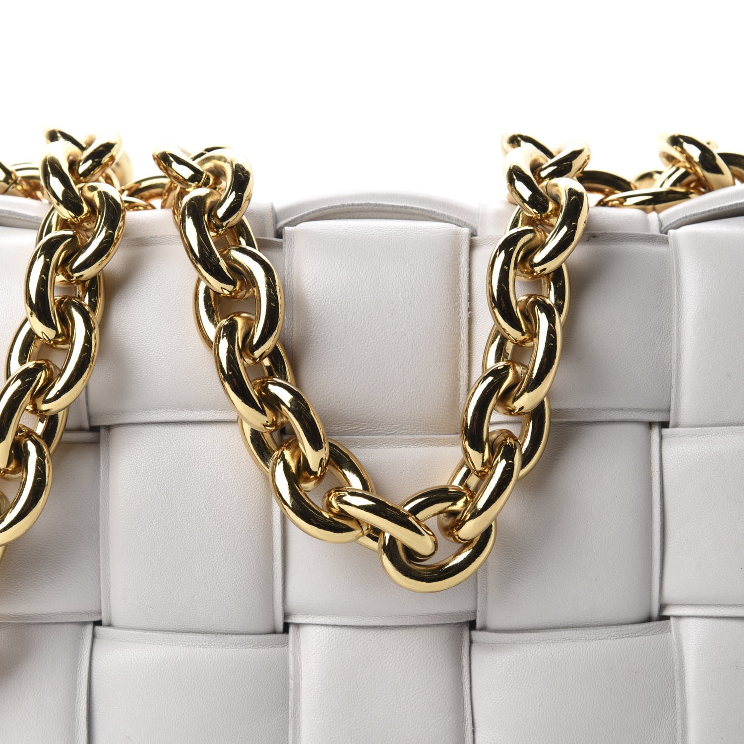 Bottega Veneta Lambskin Maxi Intreccio Padded Chain Cassette Crossbody Bag White 13 of 13