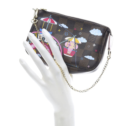 Louis Vuitton Damier Ebene 2020 Christmas Animation Big Wheel Mini Pochette Accessories Rose Ballerine 2 of 10