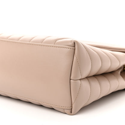 Saint Laurent Calfskin Y Quilted Monogram Medium Loulou Chain Satchel Light Natural 10 of 14