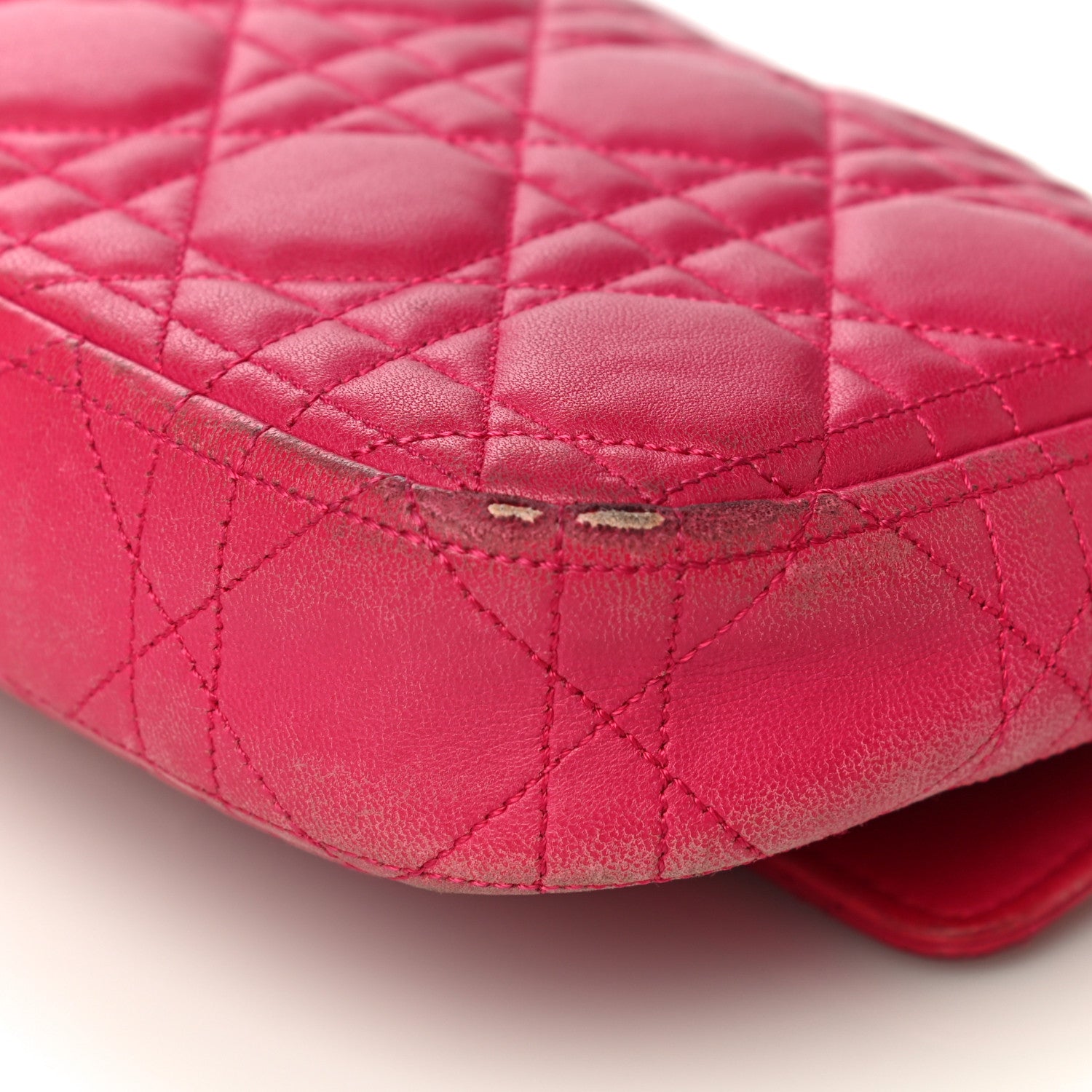 Christian Dior Lambskin Cannage Miss Dior Promenade Pouch Fuchsia 11 of 30