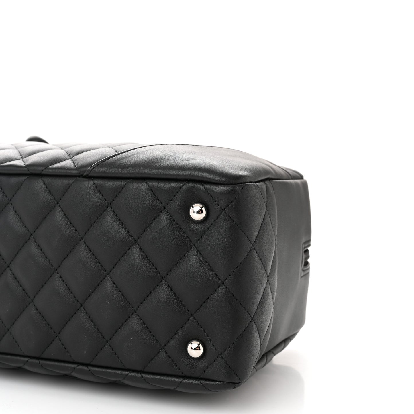 Calfskin Quilted Large Cambon Bowler Black