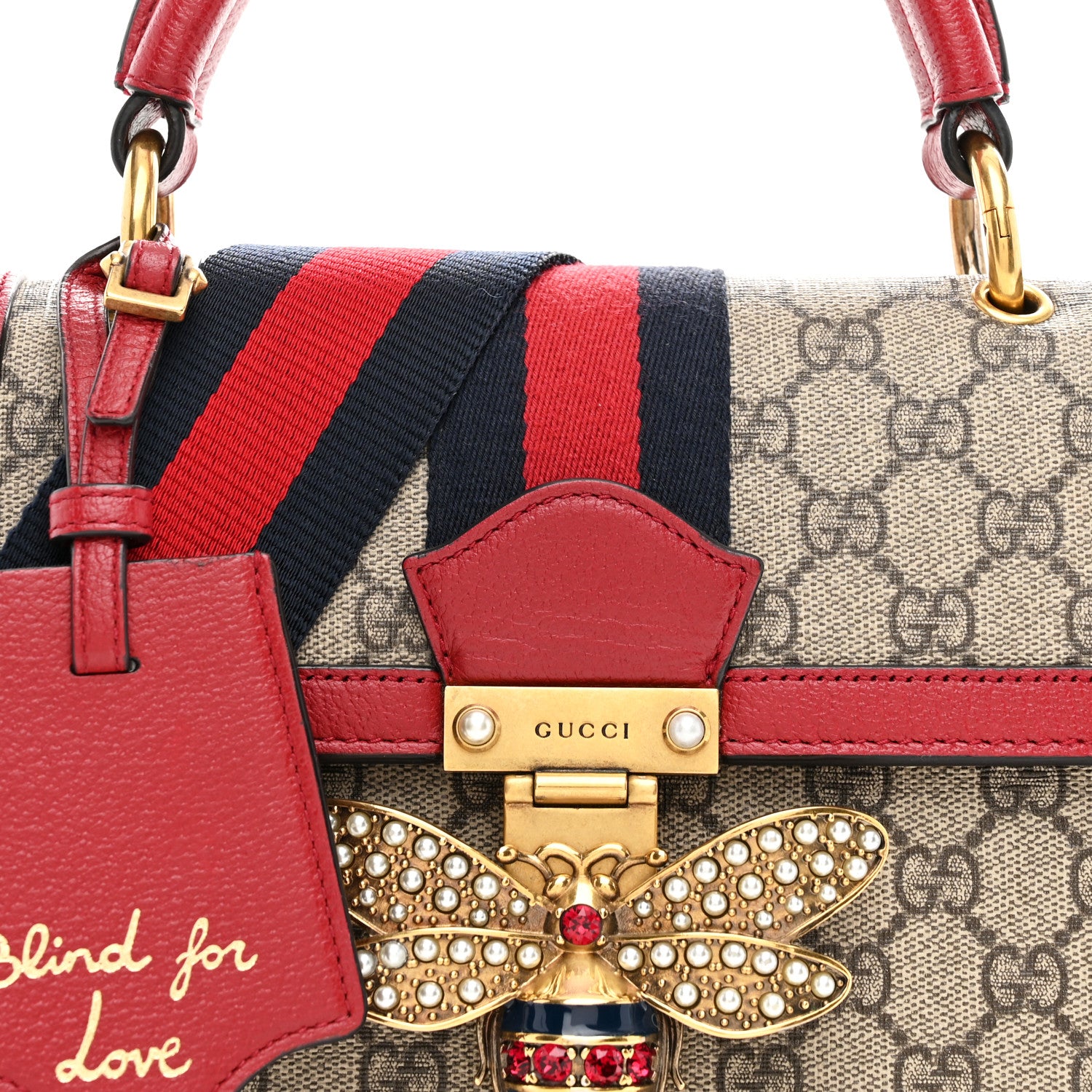 Gucci GG Supreme Monogram Small Queen Margaret Top Handle Bag Red 8 of 10
