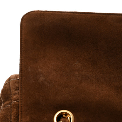 Chanel Suede Quilted Chocolate Bar Medium Single Flap Brown 12 of 14