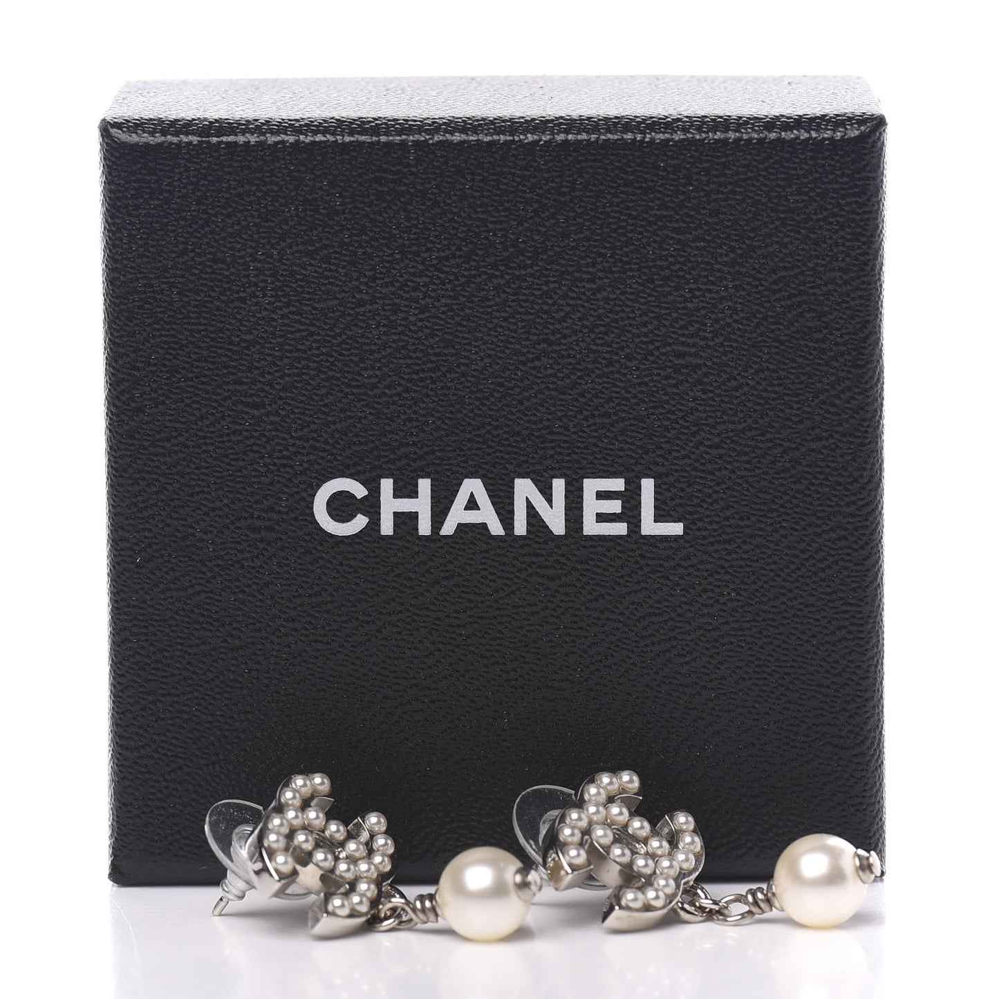 Pearl CC Drop Earrings Silver
