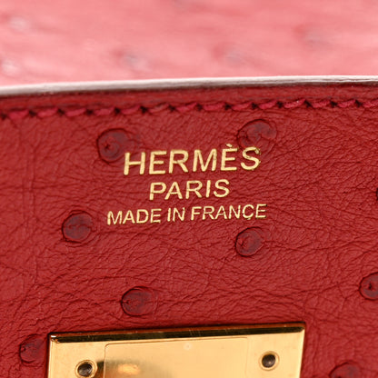 Hermes Ostrich Birkin 30 Rouge Vif 6 of 12