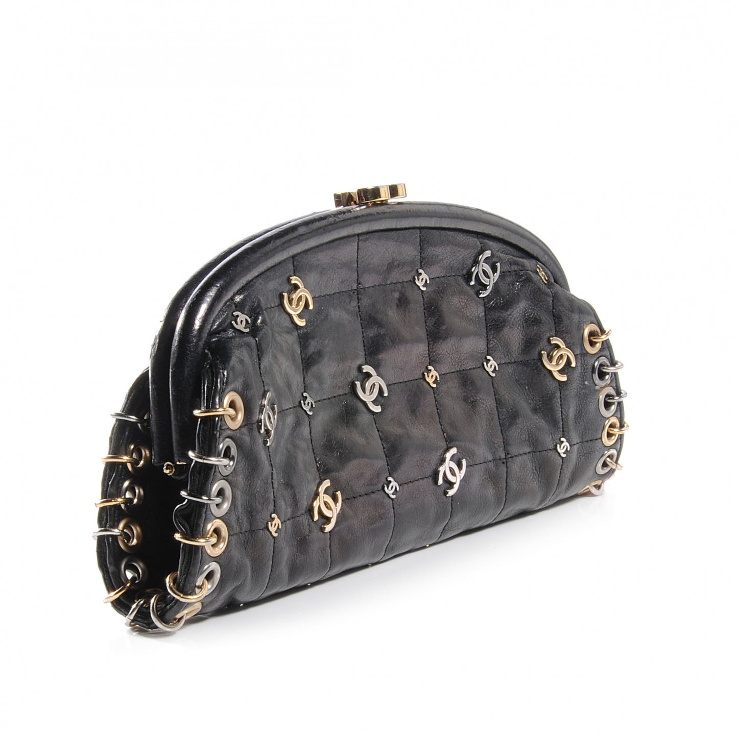 Leather Rockstar Symbols Clutch