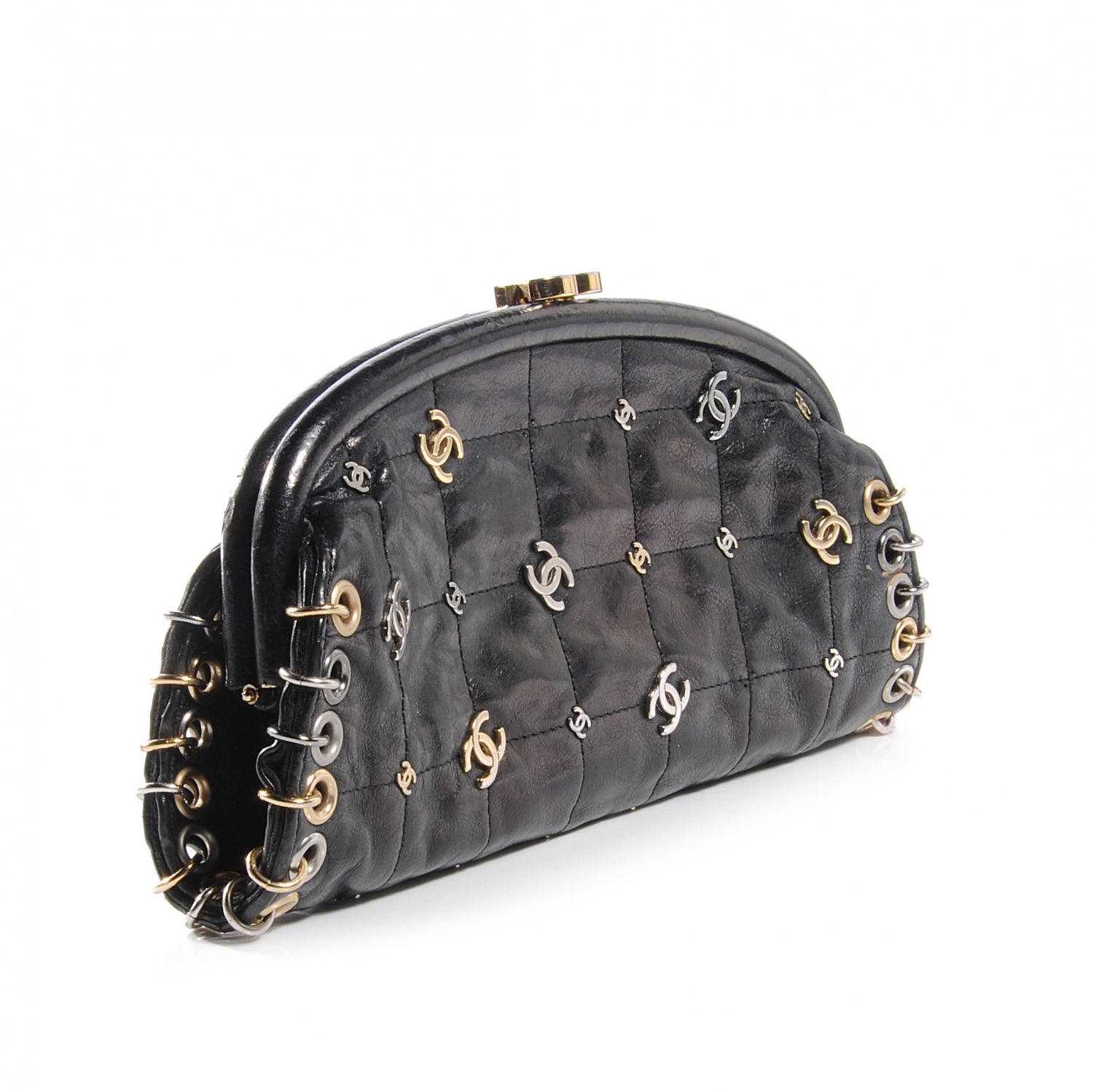 Chanel Leather Rockstar Symbols Clutch 3 of 7