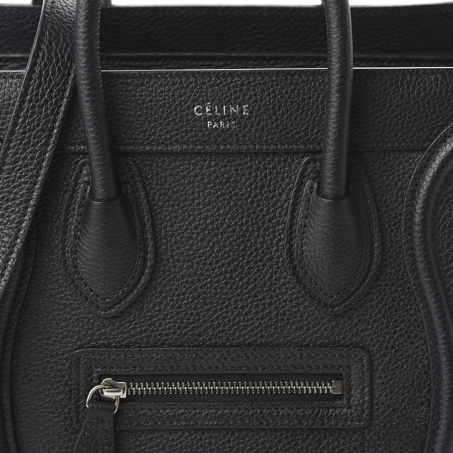 Drummed Calfskin Nano Luggage Black