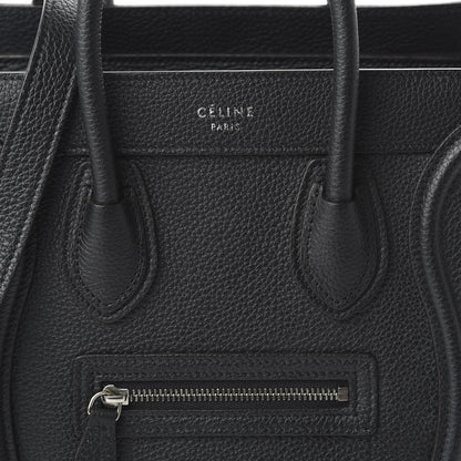 Celine Drummed Calfskin Nano Luggage Black 9 of 9