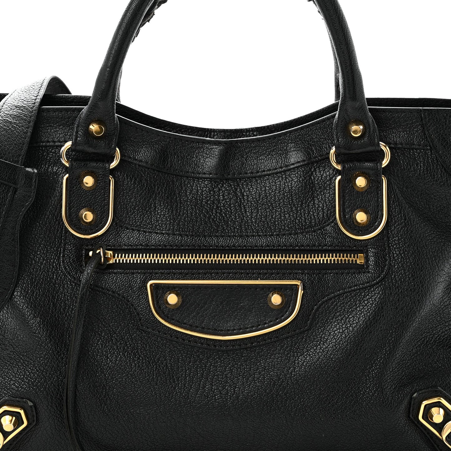 Chevre Gold Metallic Edge Hardware City Black