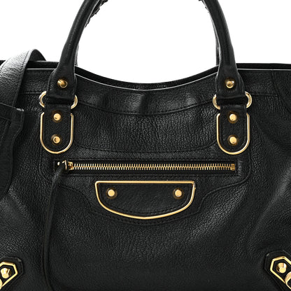 Balenciaga Chevre Gold Metallic Edge Hardware City Black 9 of 11