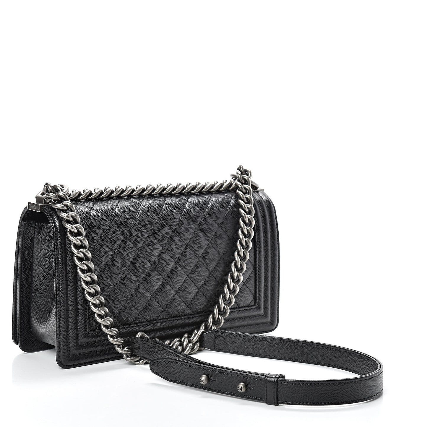 Caviar Quilted Medium Boy Flap Black