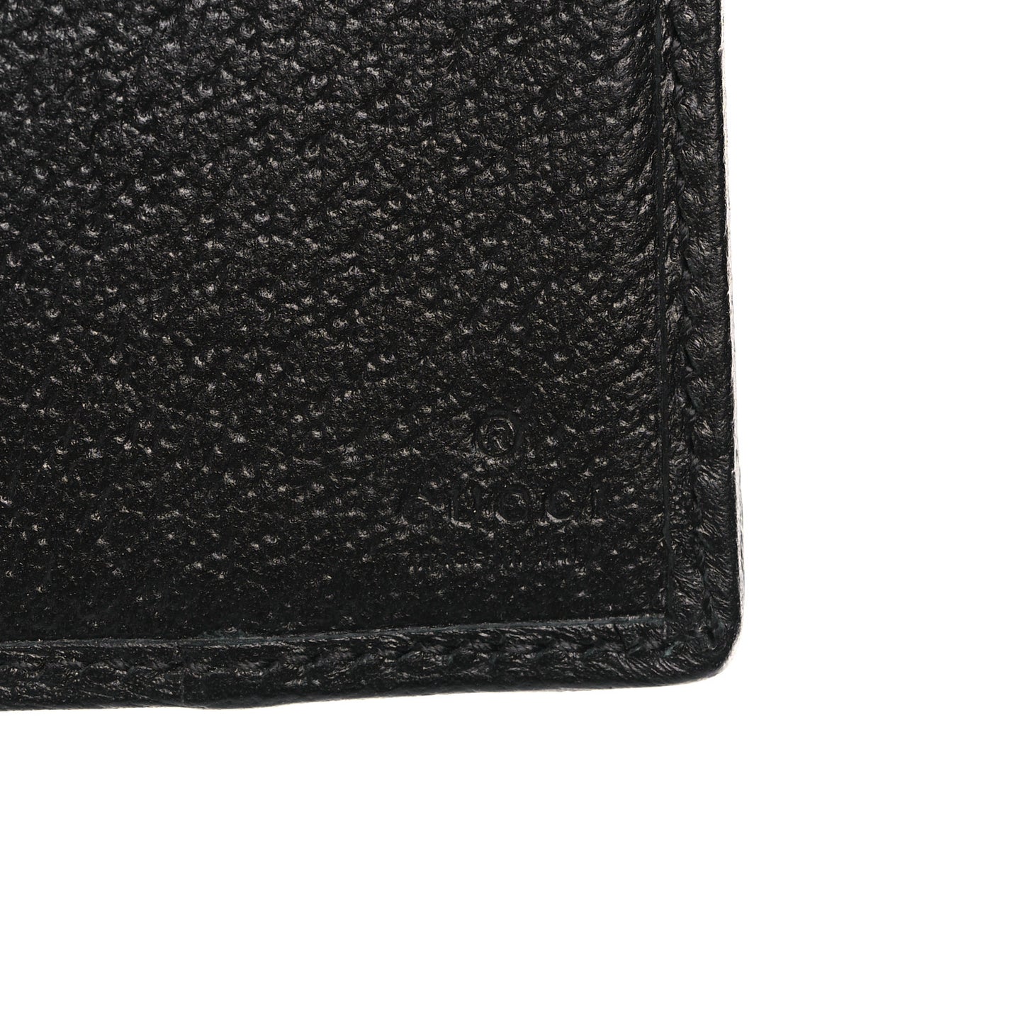 Canvas Monogram Jumbo GG Textured Dollar Calfskin Card Case Black