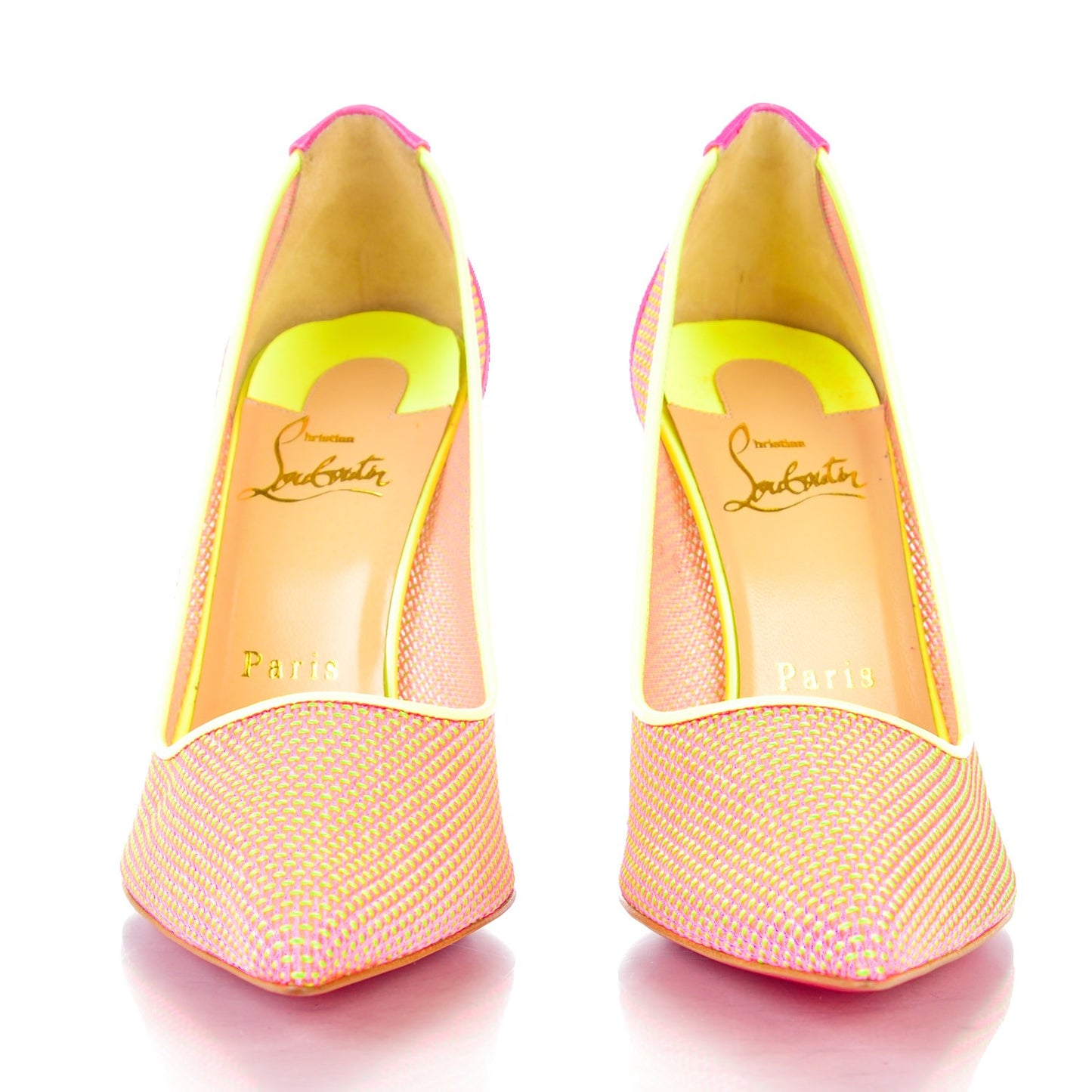 Lace Patent Raphia Follies 100 Pumps 37 Shocking Pink