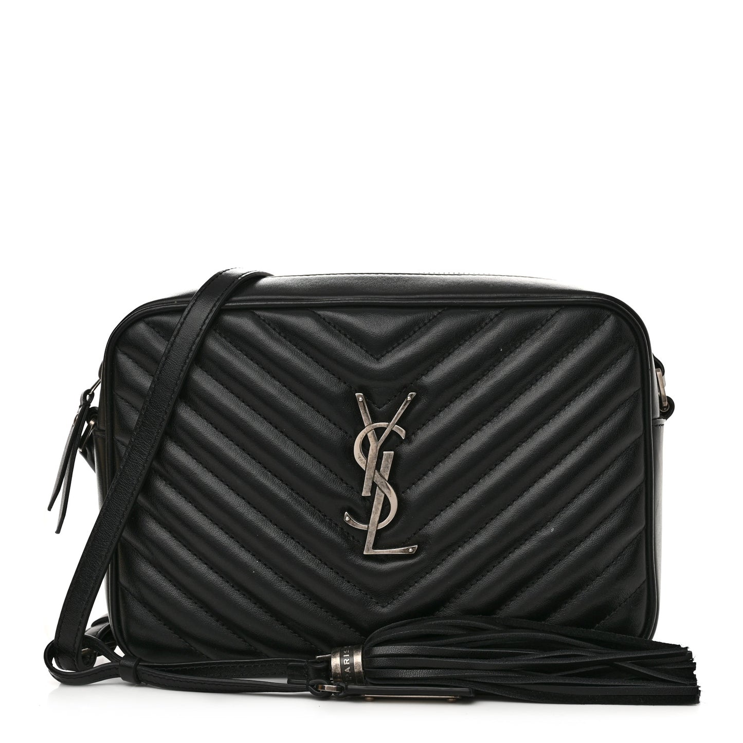 Calfskin Matelasse Monogram Lou Camera Bag Black