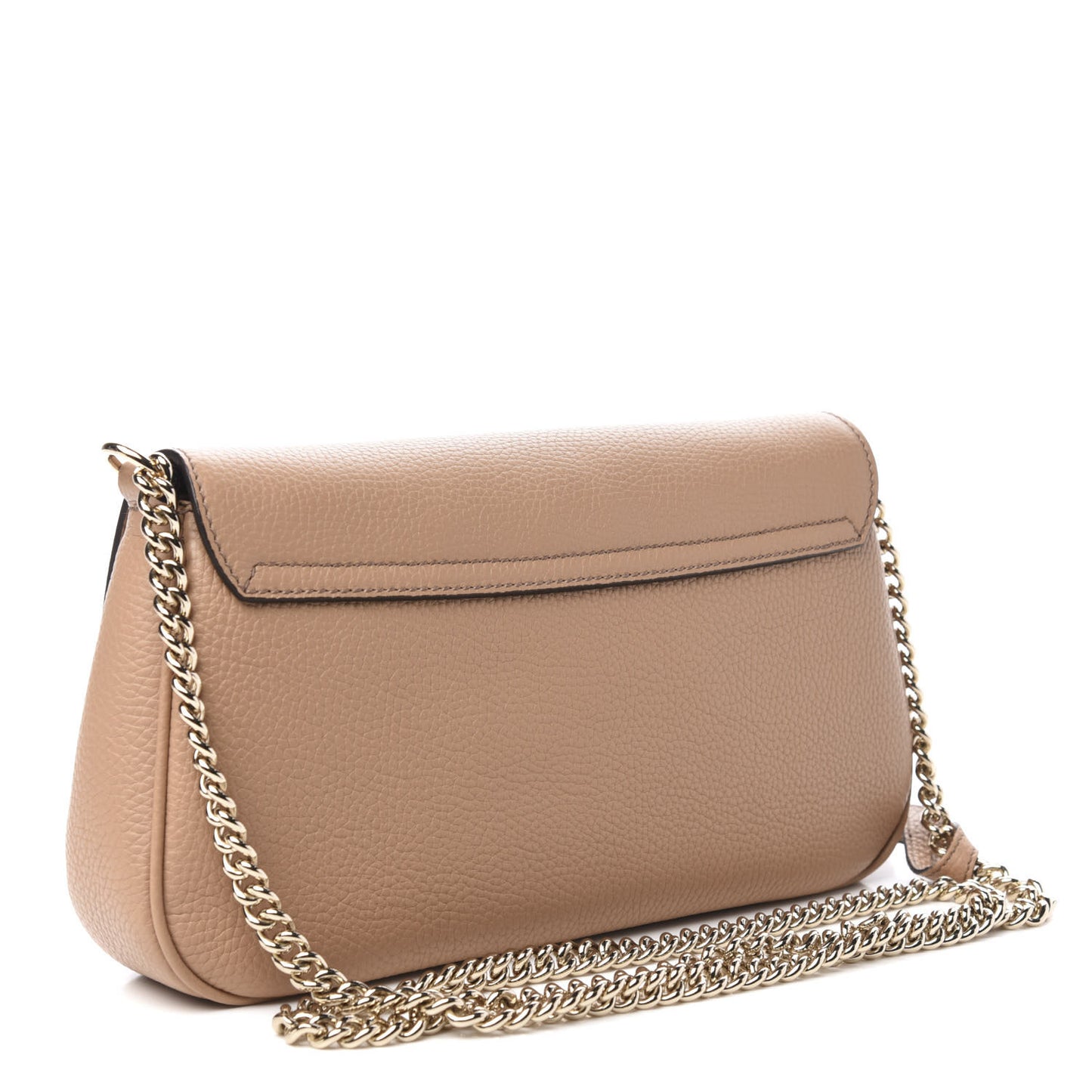 Pebbled Calfskin Medium Soho Flap Crossbody Camelia