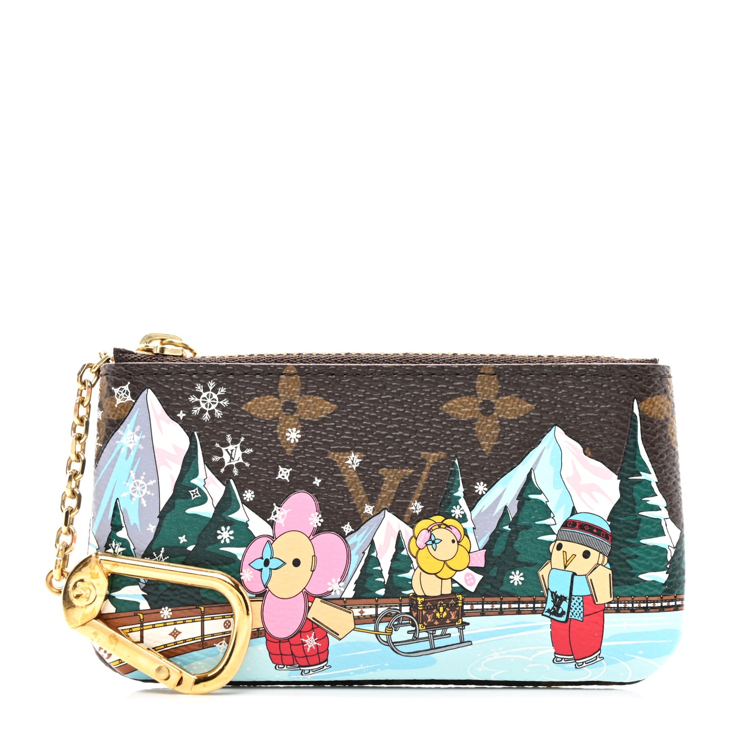 Monogram 2023 Christmas Animation Alpine Key Pouch Pink