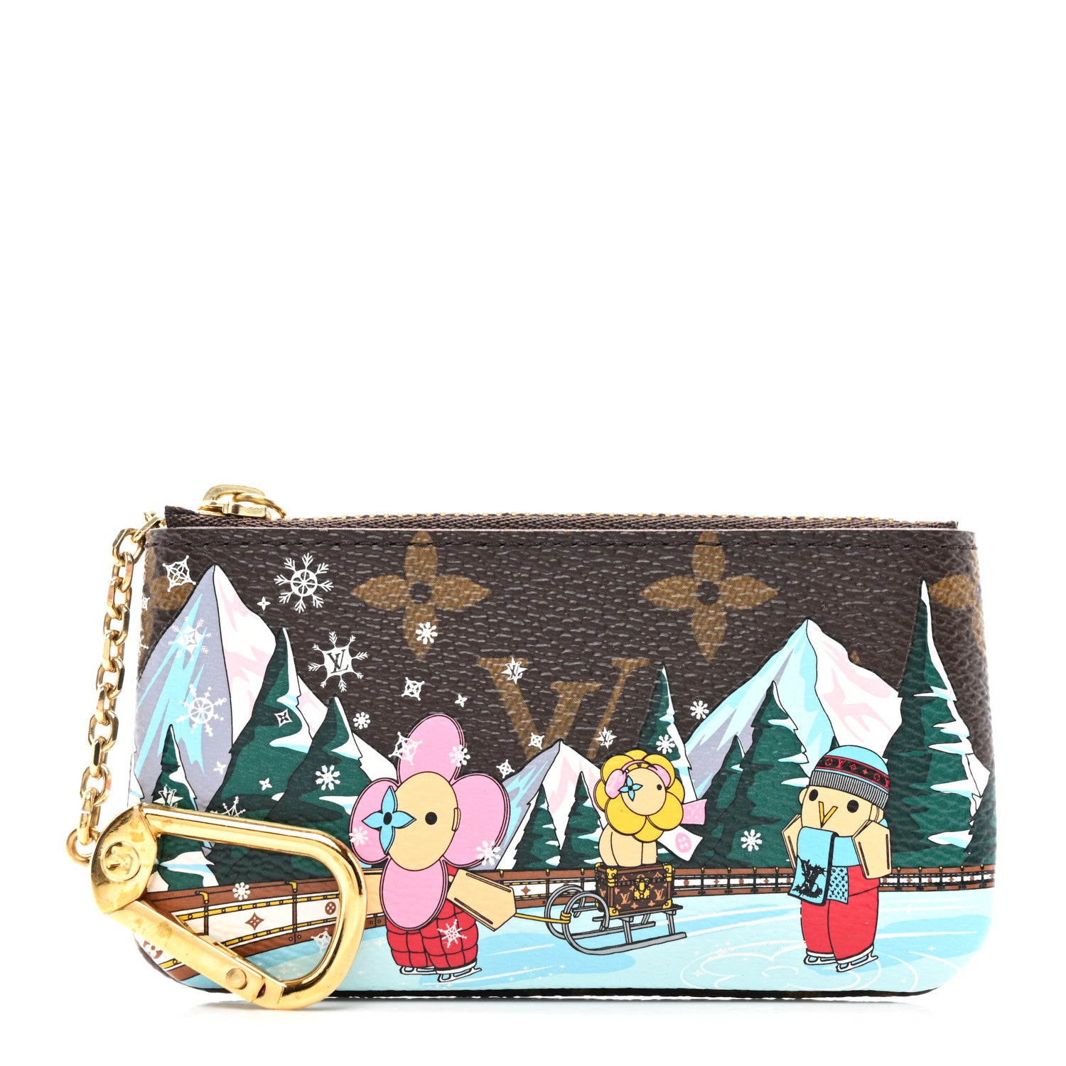 Louis Vuitton Monogram 2023 Christmas Animation Alpine Key Pouch Pink 1 of 7