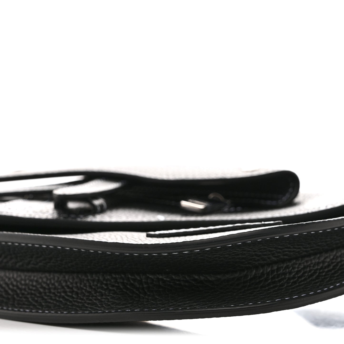 X KAWS Grained Calfskin Saddle Pouch Black
