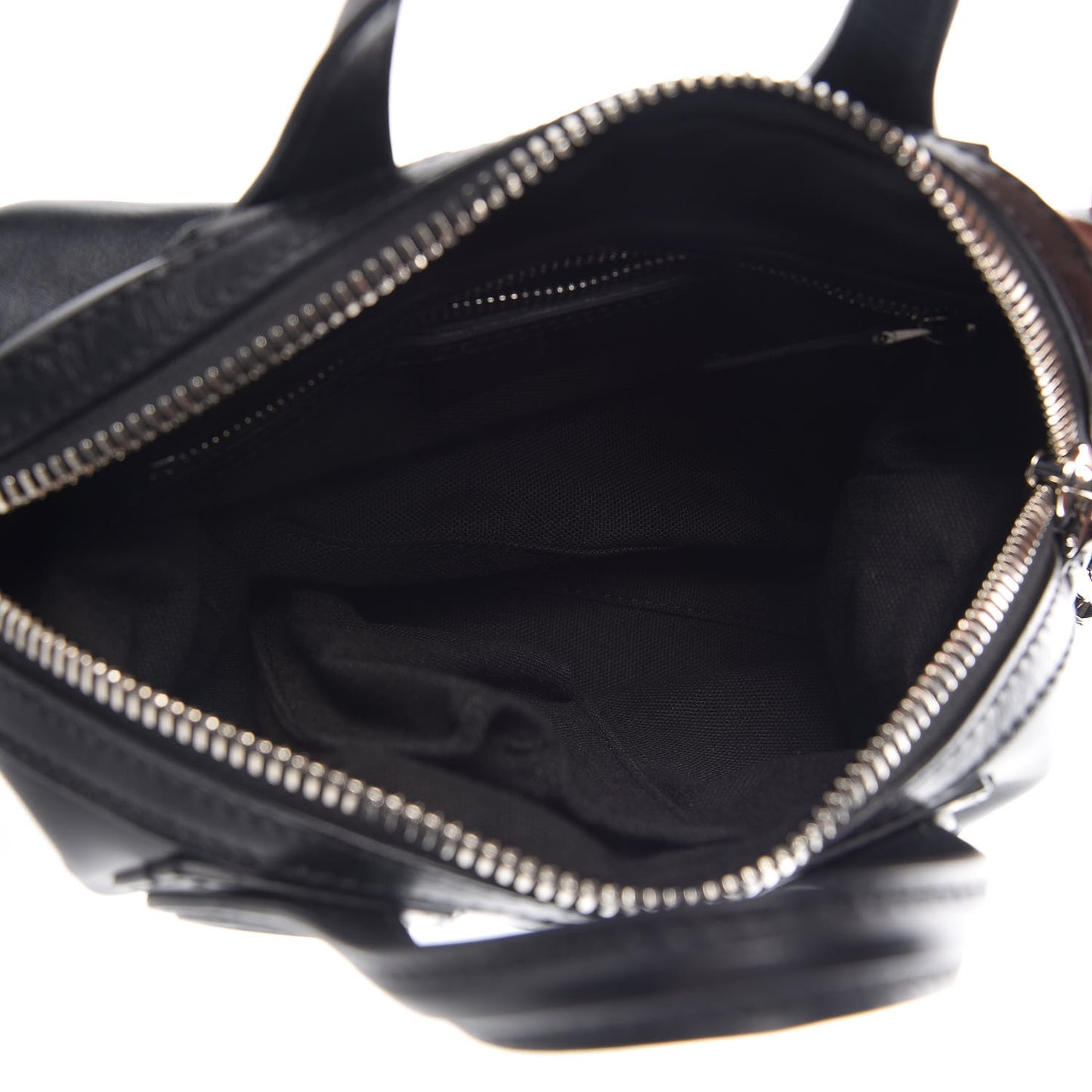 Waxed Calfskin Micro Nightingale Logo Strap Black