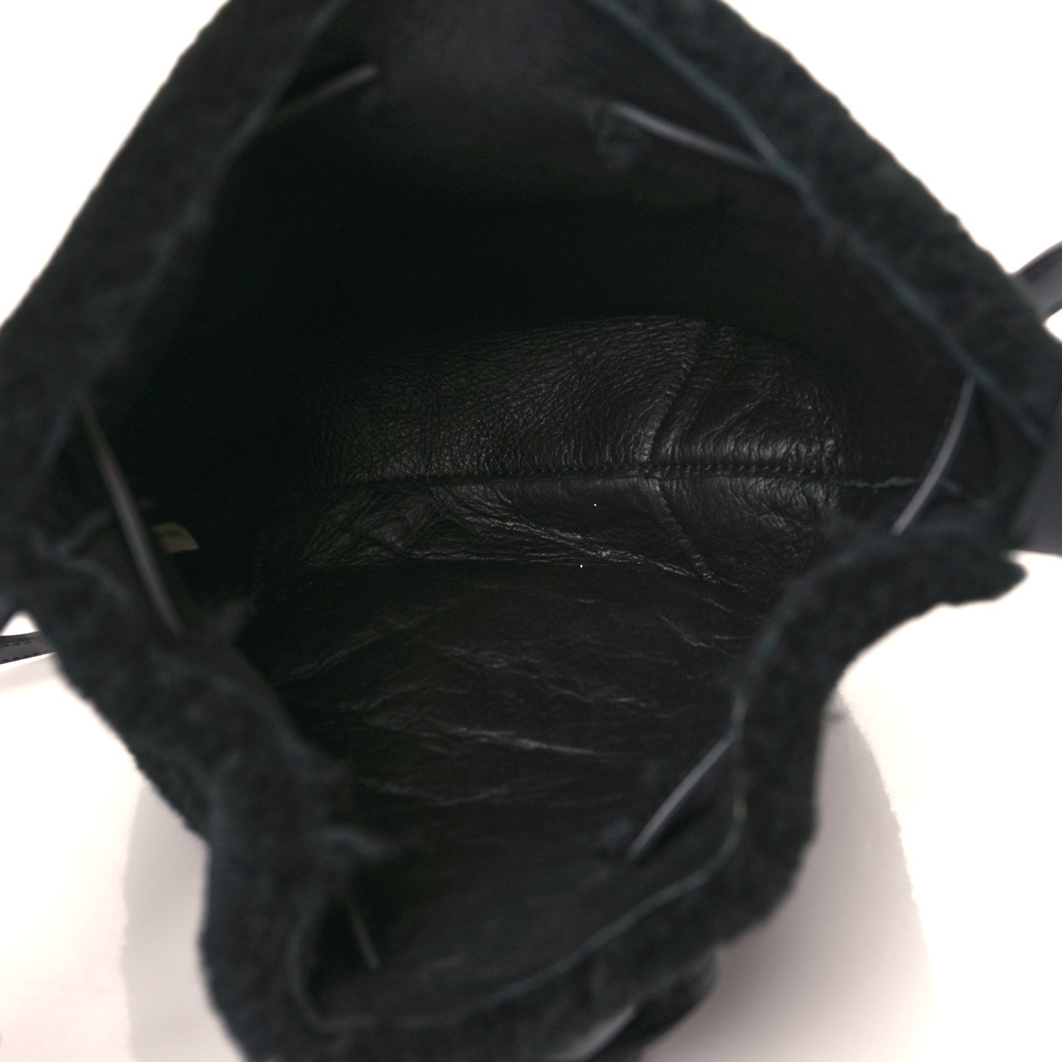 Mansur Gavriel Shearling Mini Bucket Bag Black 5 of 9