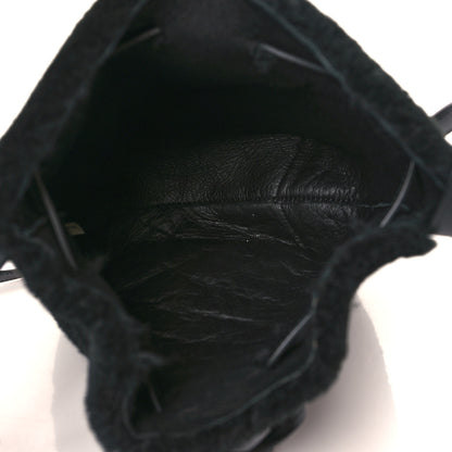 Mansur Gavriel Shearling Mini Bucket Bag Black 5 of 9