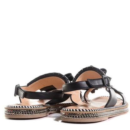 Christian Louboutin Leather Costa Nada Flat Sandals 39 Black 3 of 5