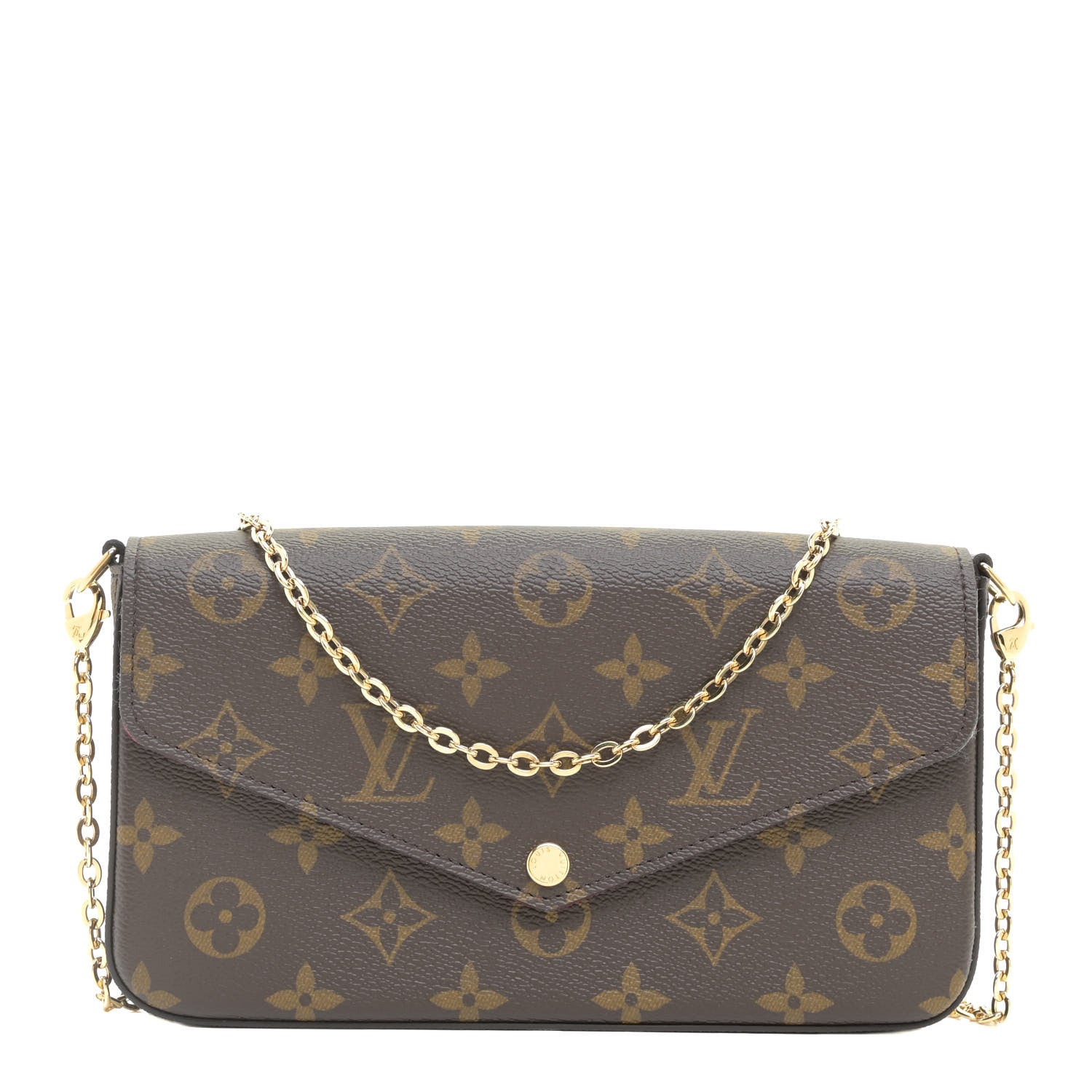 Louis Vuitton Monogram Pochette Felicie Chain Wallet Fuchsia 1 of 10
