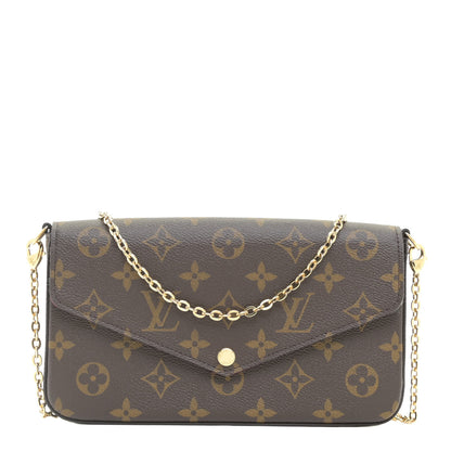 Louis Vuitton Monogram Pochette Felicie Chain Wallet Fuchsia 1 of 10