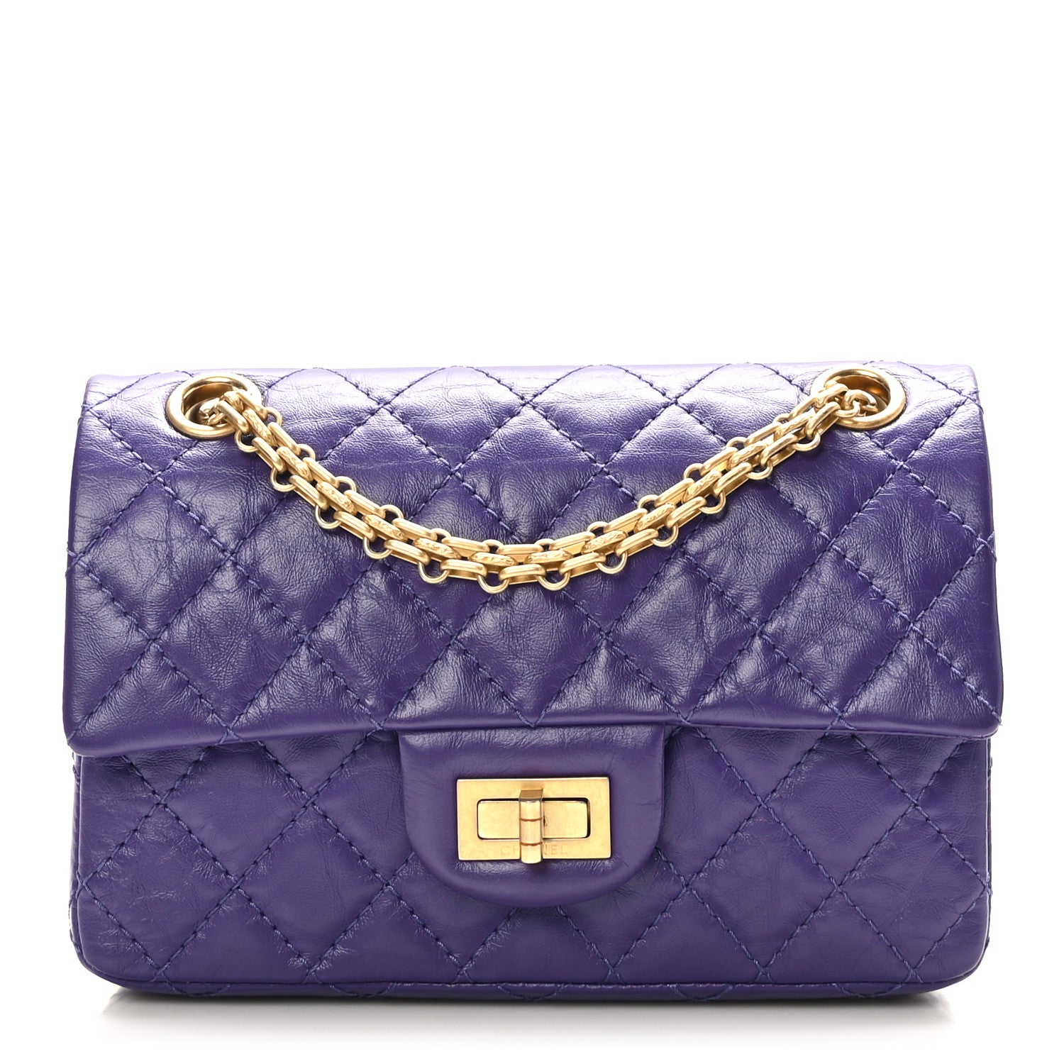 Chanel Aged Calfskin Quilted 2.55 Reissue Mini Flap Purple 1 of 10