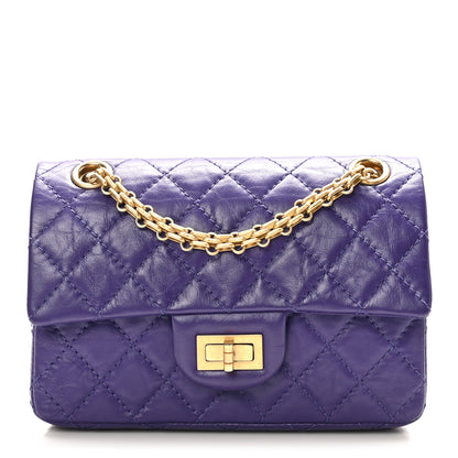 Chanel Aged Calfskin Quilted 2.55 Reissue Mini Flap Purple 1 of 10